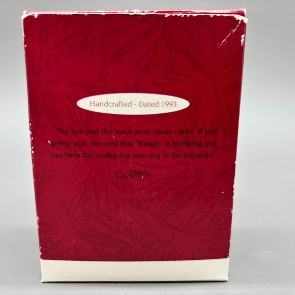 Vintage 1993 Hallmark Curly n' Kingly Ornament Lion Lamb Bell Christmas w/Box - Picture 7 of 7